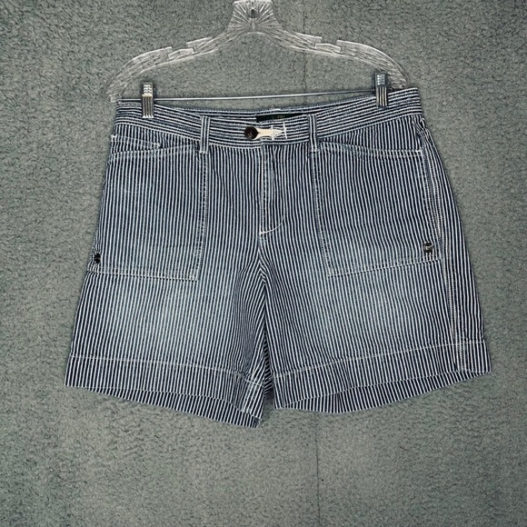 Lauren Ralph Lauren Pants - Lauren Ralph Lauren Hickory Stripe Denim Shorts Blue White Nautical Womens 8